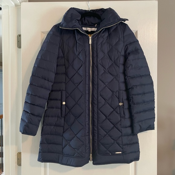 Kenneth Cole Jackets & Blazers - Kenneth Cole Navy Puffer Coat w/ Removable Fur Hood